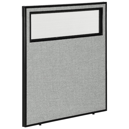 Global Industrial 36-1/4W x 42H Office Partition Panel with Partial Window, Gray 694754WGY